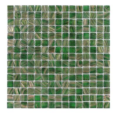 China Parquet Shinning the design mosaic bathroom floor glass wall cladding green gold line for sale