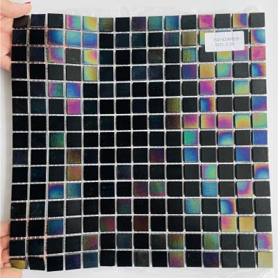 China Parquet Hot Selling New Design Square Shape Mixed Indoor Glass Mosaic Sheets for sale