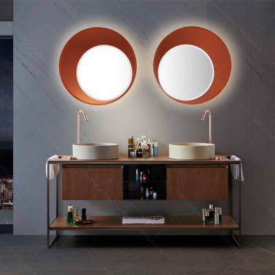 China Modern Double Vanity and Sink Bathroom Bathroom Cabinet Cabinet Set Antique Solid Wood Vanity Mirror for sale