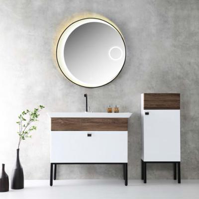 China Modern Single Bathroom Vanity Bathroom Vanity With Sink Bathroom Vanity Set 1000mm With Side Cabinet for sale