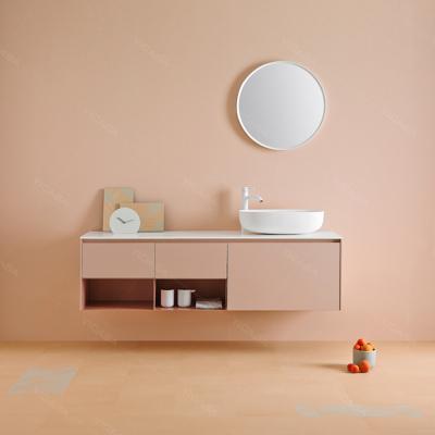 China Modern Pink Color Girls Room Bathroom Vanity Cabinets Laundry Bathroom Cabinet for sale