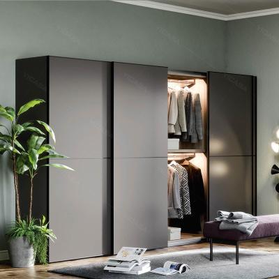 China (Size)2021 Modern MDF Wardrobe Furniture 3 Doors Wooden Adjustable Custom Wardrobe Closets for sale