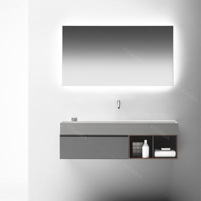 China Italy modern style gray color bathroom cabinet plywood bathroom basin cabinet for sale