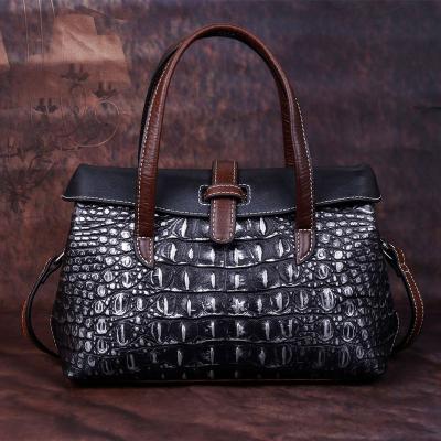 China Luxury Vintage Genuine Leather Ladies Handbags Alligator New Fashion High Quality Shoulder Bag Crocodile Fashion Handbags For Women for sale