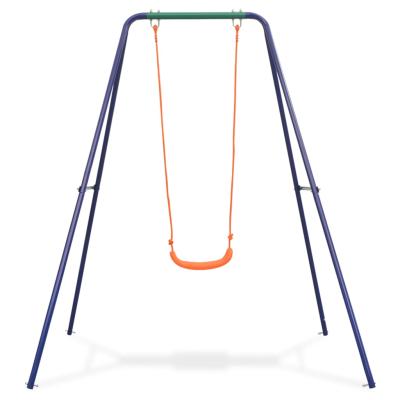 China EU Single Seat Swing Hanging Swing Set With Strong Frame Plastic Seat Swing Chair Set For Kids for sale