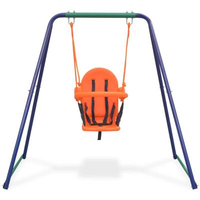 China 2021 EUROPEAN Wholesale Antique Garden Swing 2 In 1 Popular Baby Toy Metal Swing Frame Single Patio Swing for sale