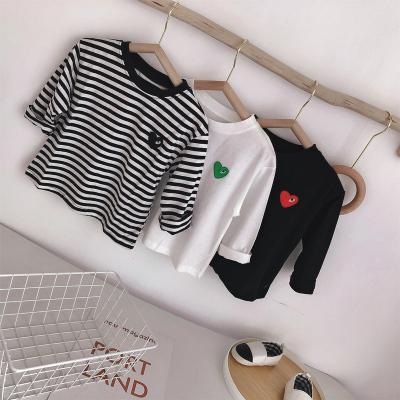 China Spring and Autumn Breathable Children's Long Sleeve Popular Logo T-shirt Boys T-shirt Casual Style T-shirt for sale