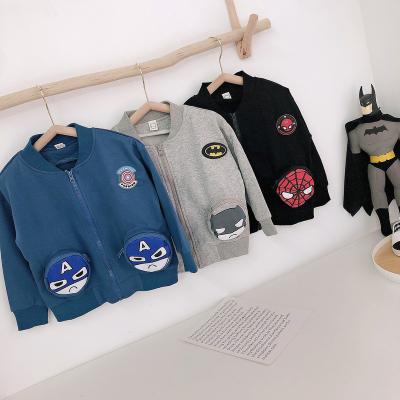 China Anti-wrinkle Zipper coat for children Boy hero luminous jacket A coat with a cartoon pattern for sale