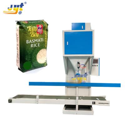 China Low Cost Hot Sale Semi Weighing Bag Filling Machine 250g 1kg Weighing And Sewing Machine for sale