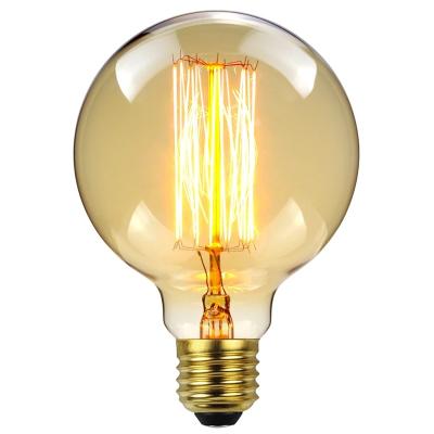 China Edison Light Bulbs E26/E27 G95 Classic Vintage Globe Squirrel Cage Filament Light Incandescent Decorative Lamp 40W for sale