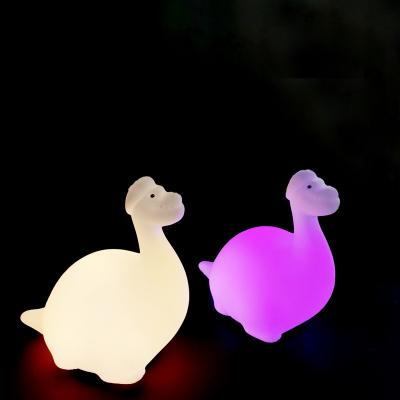 China 7 Colors 2022 Cute Rechargeable Led Brachiosaurus Dinosaur Lamp Night Light Silicone Flashing Lamps For Nursery for sale