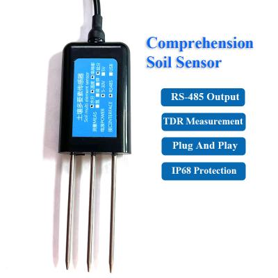 China 3 in1 Soil Moisture Temperature EC Conductivity Sensor IP68 RS485 Soil Meter Sensor for sale