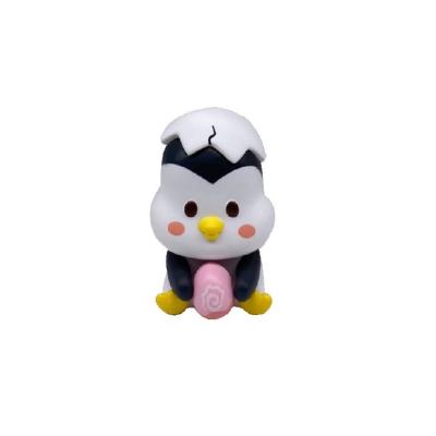 China PVC Cut For Hat Blue Penguin Shape Eggshell Capsule Animal Plastic Friends Capsule Toy for sale