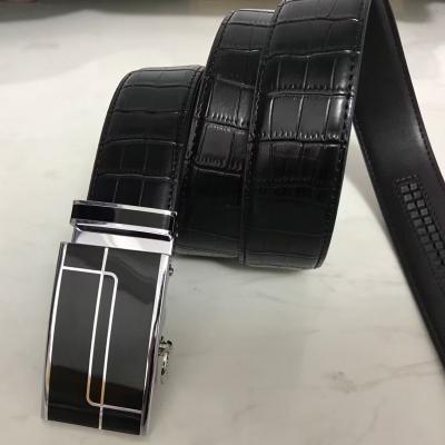 China Split Leather Men's alloy automatic buckle with real leather belt lengthening special fat for sale