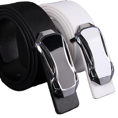 China Pu leather Men's leather belt deluxe men's leather belt alloy smooth buckle for sale