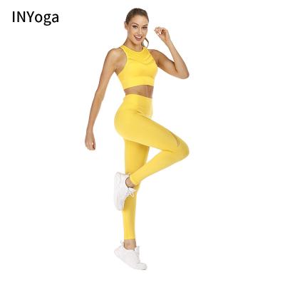 China Breathable Seamless Yoga Sets Fitness Sports Gym Sports Suits Sportswear 2 Piece Women Gaiters Sportsbra Fitness Gaiters for sale