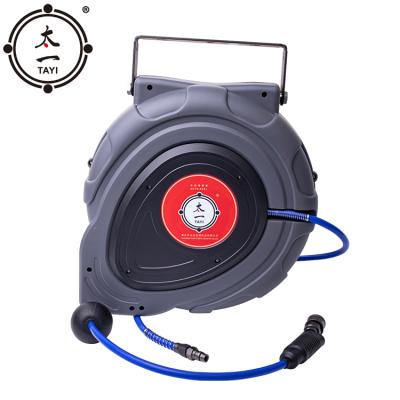 China 12 Meters Retractable Automatic Water Air Hose Reel Wall Mounted Garden Hose Reel Adjustable for sale