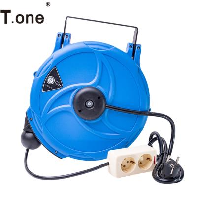 China T.ONE Adjustable 20Meters Hose Reel Wall Mount Automatic Retractable Electric Garden Hose Reel High Quality Cable Reel for sale