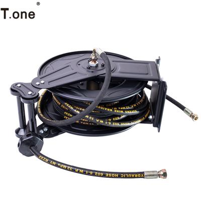 China Car Adjustable Beauty And Garden High Quality Auto High Pressure Metal Steel Wire Industrial Hose Pipe Cleaning Reel for sale