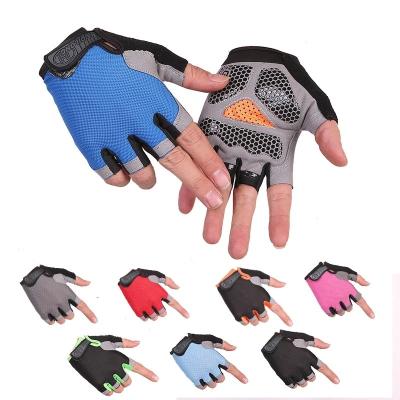 China A Pair Half-Finger Anti-Slip Outdoor Sport Tool Slip-Resistant Sun Protection Recycling Cycling Mesh Fabric Sport Bicycle Accessories for sale