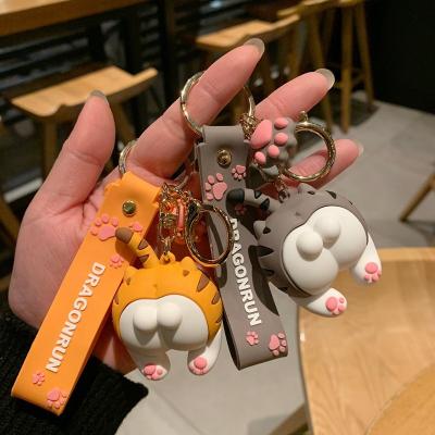 China Cute Car Key Couples Cartoon Key Chain Butt Cat Key Hanging Car Hanging Casual Gift for sale