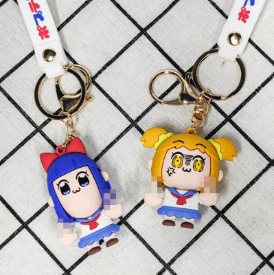 China Anime Popuko and Pipimi Plastic Key Chain Popuku Nendoro Keychain Bag Carabiner Accessories Stitch for POP TEAM EPIC Key Chain for sale