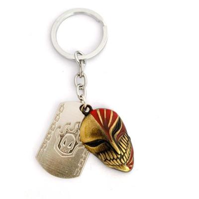 China Metal Anime Bleach Alloy Broken Mask Carabiner Key Chain For Fans Anime Kurosaki Ichigo Alloy Comic Key Chain As Gift for sale