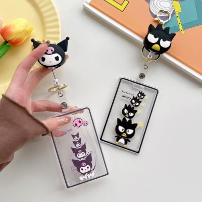 China Plastic Anime Sanrio Badge Reel Ring Lanyard Keyring Bag Charm Carabiner Card Accessory Badge Holder Reels For Sanrio Badge Reel for sale