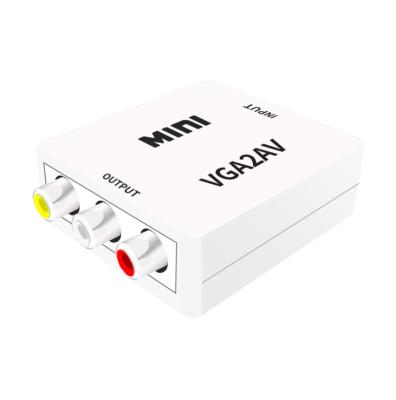 China Car Mini VGA To Audio And Video Converter AV VGA In Small White AV Box Mini VGA2AV for sale