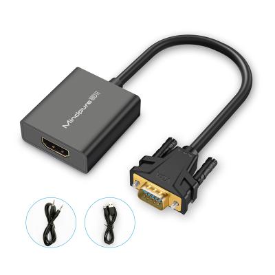 China Car Mindpure AD031VGA Male To Female HDMI Converter Adapter With 1080P Power Supply ABS Audio Type for sale