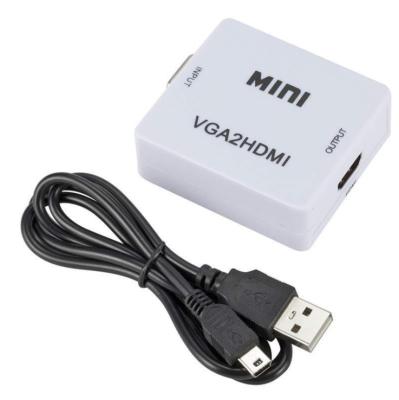 China Car mini hdmi to audio and video converter vga hdmi to vga small white box mini hdmi2vga for sale