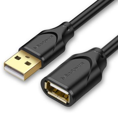 China Video Game Player Mindpure Head Black Wire USB Gold Plated Extension Cable for sale