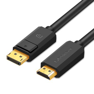 China Best Selling Mindpure COMPUTER DisplayPort 1.4 Display Cable 4K HDR 30Hz Port Adapter DP to HDMI Cable for PC Video Laptop TV for sale