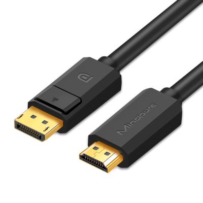 China gold plated COMPUTER Mindpure displayport to hdmi cable male to male DP to hdmi cable 4k 30hz for sale