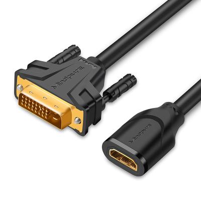 China COMPUTER Mindpure DVI Male to HDMI Female Adapter Cable Pure Copper Three-Layer Shielding 1080P Dvi to Hdmi 1080P 60hz Gold Bare Copper for sale