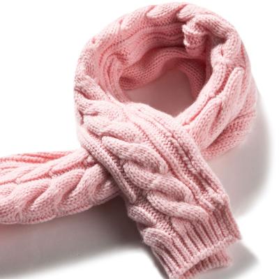 China Cable Knitted Children Accessories Girls Cable Knitted Wool Scarf 2021 Hot Sales For Winter Scarves for sale