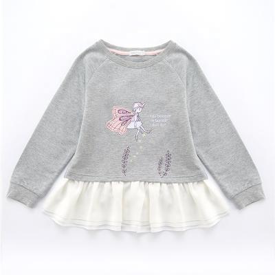 China Anti-pilling Girls Sweatshirts Children Knitting Overcoat Applique Chiffon Bottom Fancy Skirt for sale