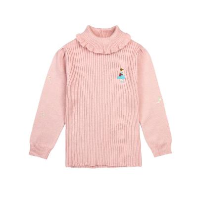 China Breathable 2021 Girls Turtle Neck Kids Sweater Children Knitted Fake Neck Sweater New Arrival for sale