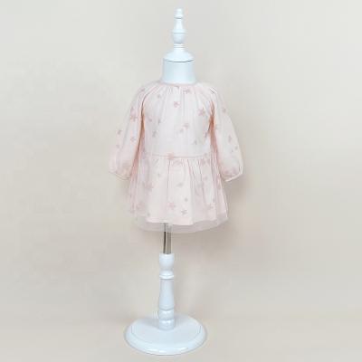 China Breathable Customized Long Sleeve Baby Dresses All Over Flower Printed Tutu Wedding Baby Dress for sale