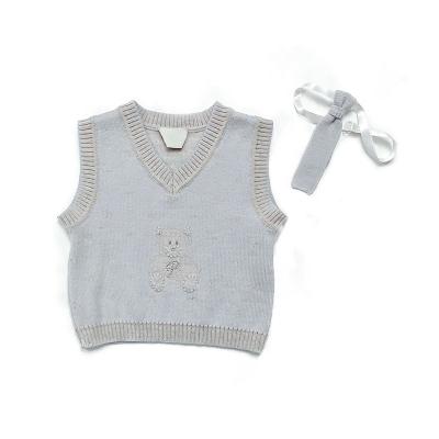 China Manual Merino Wool Anti-Shrink Baby Clothes Autumn Baby Sweater Light Color Baby Sleeveless Vest for sale