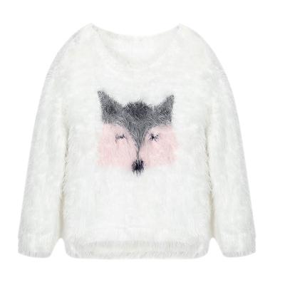 China Baby's Fluffy Sweater Fox Jacquard Anti Shrink Long Sleeve Knitted Clothes for sale