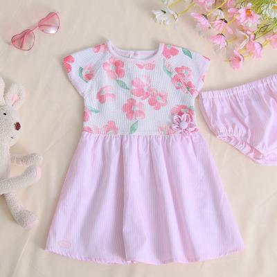 China Breathable High Quality Toddler Girl Dress Sets With Diaper Cover for sale