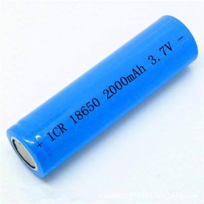 China Rechargeable Toys ICR18650 2000mAh Cell for Flat Surface and Button Top for sale