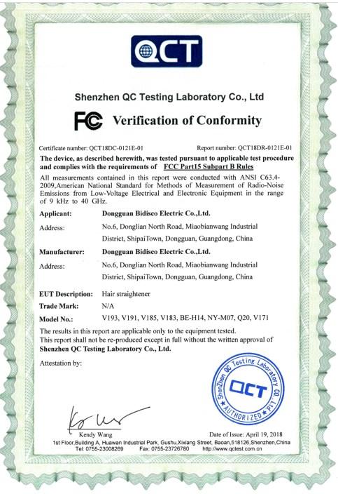 FCC - Dongguan Bidisco Electric Co., Limited