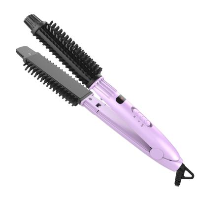 China Curling Barrel With Comb Display PTC Heater Hair Straightener Digital Led Wholesale Professional Ceramic Hair Curler for sale