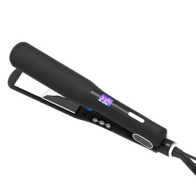 China LCD Temperature Display 450F LED Display Wide Titanium Flat Irons Wholesales Ionic Hair Straightener With Private Label for sale