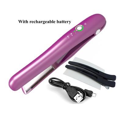 China Mini Rechargeable Hair Straightener Cordless Hair Straightener Travel Cordless Flat Iron for sale