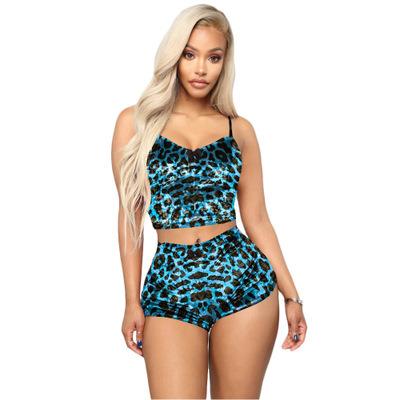 China Amazon Ebay Wish Hotsale QUICK DRY night wear sexy women plus size pajama sets alluring nightgowns leopard printing sexy lingerie for sale