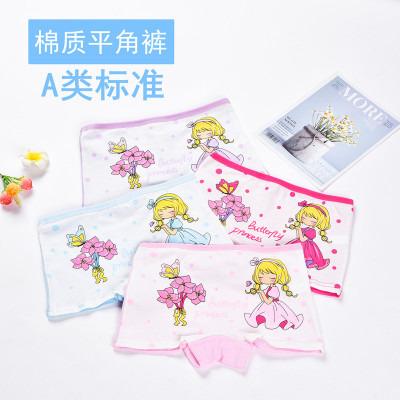 China Good Price Antibacterial 2-12 Years Cotton Little Girls Underwear Cute Cartoon Preteen White Printing Underwear For Kids Girls for sale