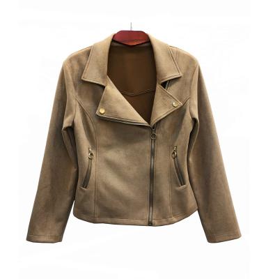 China New Design Ladies Autumn Winter Zipper Women Windproof Blazers Turn Down Collar for sale